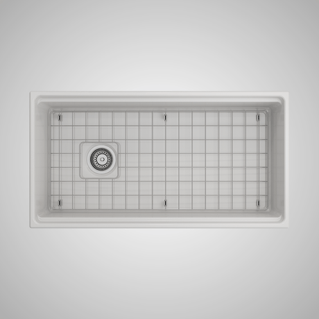 36" Fulton Fireclay Single-Bowl Workstation Farmhouse Sink with Offset Drain