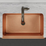 36" Galor Copper Single-Bowl Farmhouse Sink with Rings