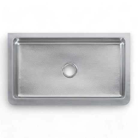 36" Glenmore Stainless Steel Farmhouse Sink - Matte Hammered Steel