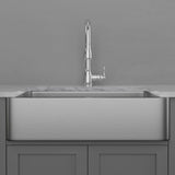 36" Glenmore Stainless Steel Farmhouse Sink - Matte Hammered Steel