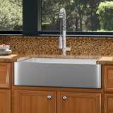 36" Glenmore Stainless Steel Farmhouse Sink - Matte Hammered Steel