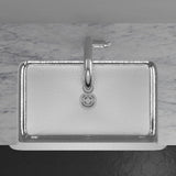 36" Higbee Stainless Steel Farmhouse Sink - Polished Hammered Steel