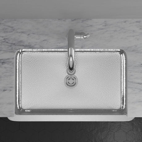36" Higbee Stainless Steel Farmhouse Sink - Polished Hammered Steel
