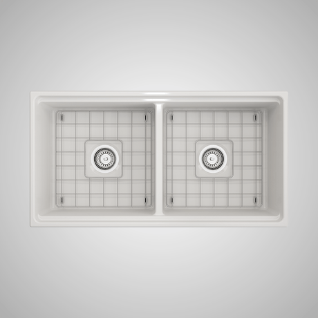 36" Jenter Fireclay Double-Bowl Workstation Farmhouse Sink