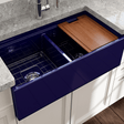 36" Jenter Fireclay Double-Bowl Workstation Farmhouse Sink