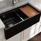 36" Jenter Fireclay Double-Bowl Workstation Farmhouse Sink