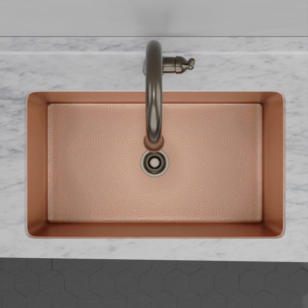 36" Joliet Hammered Copper Single-Bowl Undermount Sink
