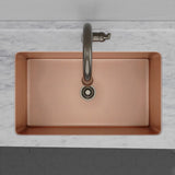 36" Joliet Hammered Copper Single-Bowl Undermount Sink