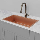 36" Joliet Hammered Copper Single-Bowl Undermount Sink