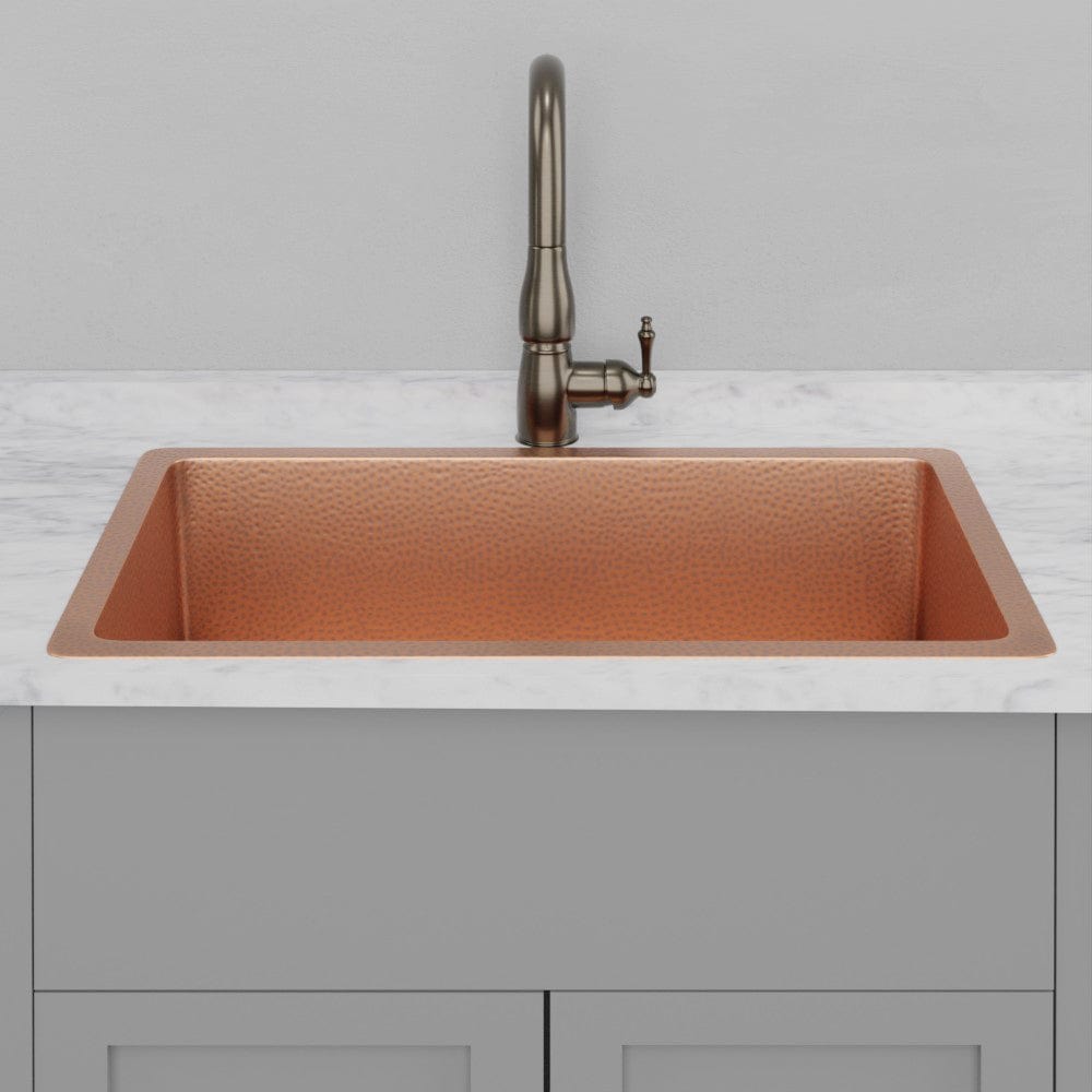 36" Joliet Hammered Copper Single-Bowl Undermount Sink