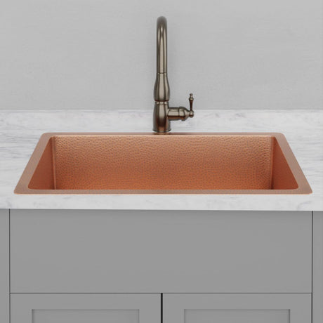 36" Joliet Hammered Copper Single-Bowl Undermount Sink