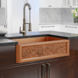 36" Lynn Copper Grape Design Single-Bowl Farmhouse Sink