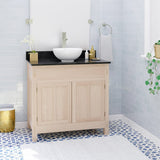 36" Mission Unfinished Red Oak Vanity for Vessel Sink - 34" Height