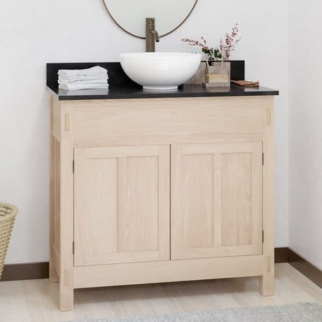 36" Narrow Mission Unfinished Red Oak Vanity for Vessel Sink - 34" Height