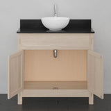 36" Narrow Mission Unfinished Red Oak Vanity for Vessel Sink - 34" Height