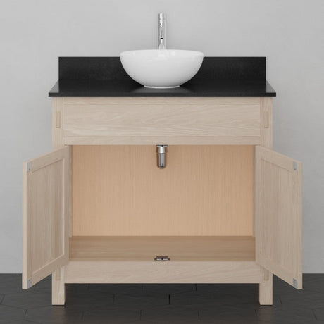 36" Narrow Mission Unfinished Red Oak Vanity for Vessel Sink - 34" Height