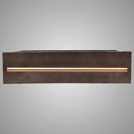 36" Selzergor Hammered Copper Single-Bowl Farmhouse Sink with Towel Bar