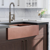 36" Sloane Hammered Copper Workstation Farmhouse Sink