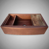 36" Sloane Hammered Copper Workstation Farmhouse Sink