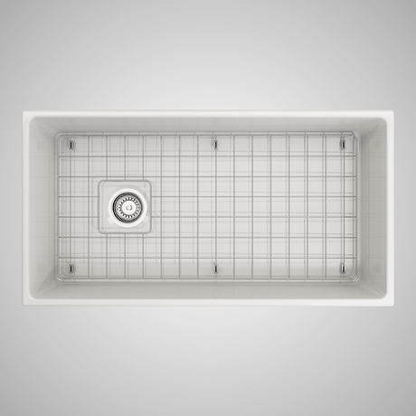 36" Spanson Fireclay Single-Bowl Farmhouse Sink with Offset Drain