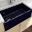 36" Spanson Fireclay Single-Bowl Farmhouse Sink with Offset Drain