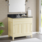 36" Unpainted Shaker Style Poplar Wood Vanity for Undermount Sink - 34" Height
