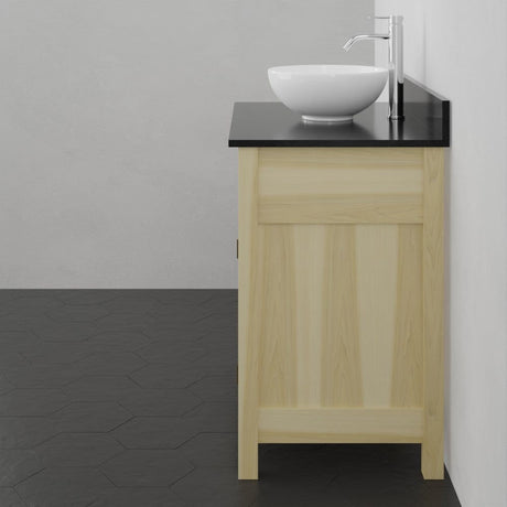 36" Unpainted Shaker Style Poplar Wood Vanity for Vessel Sink - 34" Height