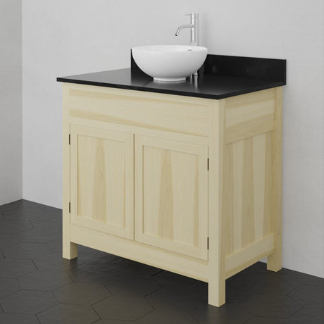 36" Unpainted Shaker Style Poplar Wood Vanity for Vessel Sink - 34" Height