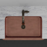 36" Verdin Single Bowl Hammered Copper Farmhouse Sink - Antique Copper Interior with Dark Copper Exterior
