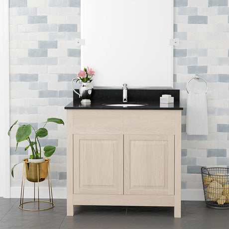 36" Vippis Unfinished Red Oak Raised Panel Vanity for Undermount Sink - 34" Height