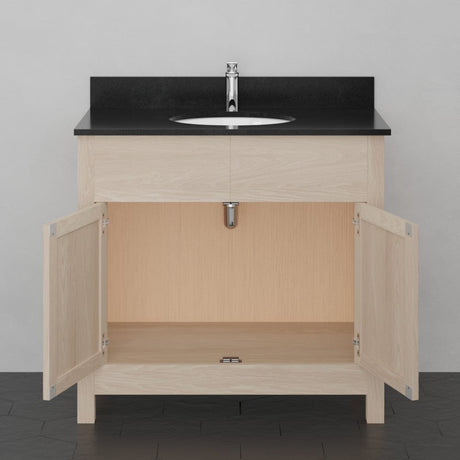 36" Vippis Unfinished Red Oak Raised Panel Vanity for Undermount Sink - 34" Height