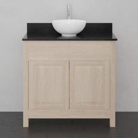 36" Vippis Unfinished Red Oak Raised Panel Vanity for Vessel Sink - 34" Height