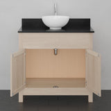 36" Vippis Unfinished Red Oak Raised Panel Vanity for Vessel Sink - 34" Height