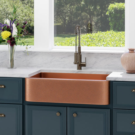 36" Wheaton Copper Hammered Apron Single-Bowl Farmhouse Sink