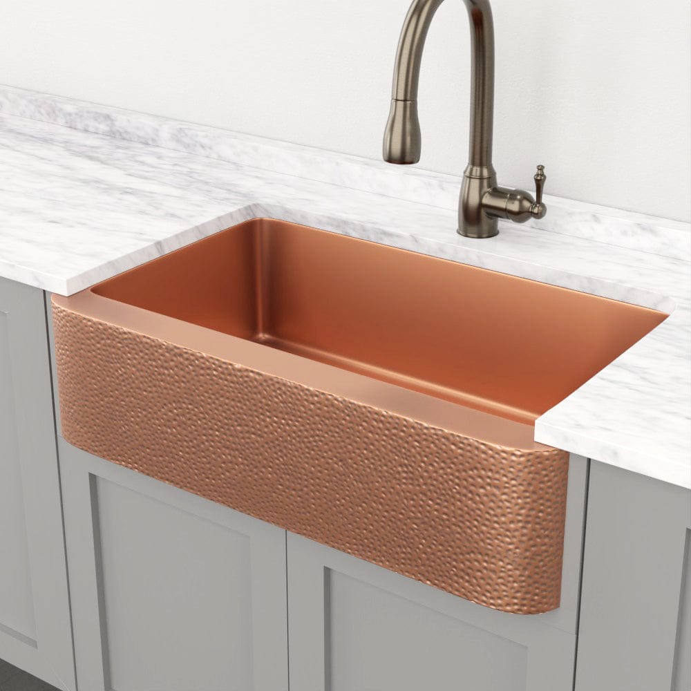 36" Wheaton Copper Hammered Apron Single-Bowl Farmhouse Sink