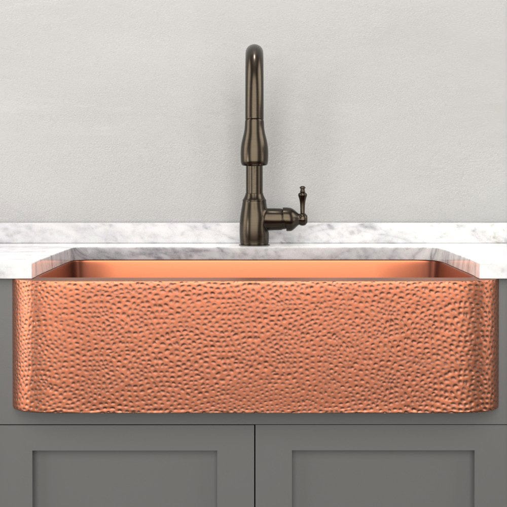 36" Wheaton Copper Hammered Apron Single-Bowl Farmhouse Sink