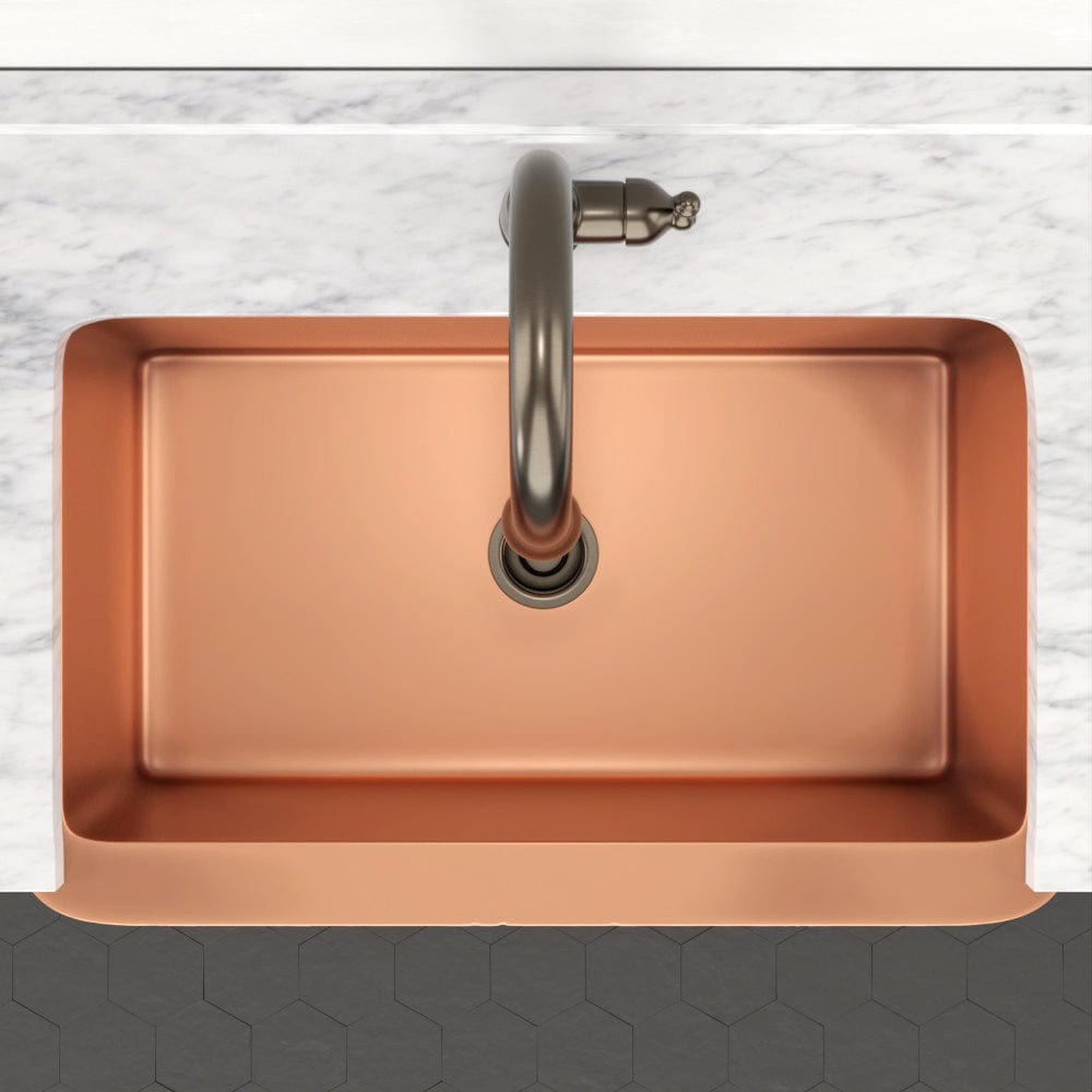 36" Wheaton Copper Hammered Apron Single-Bowl Farmhouse Sink