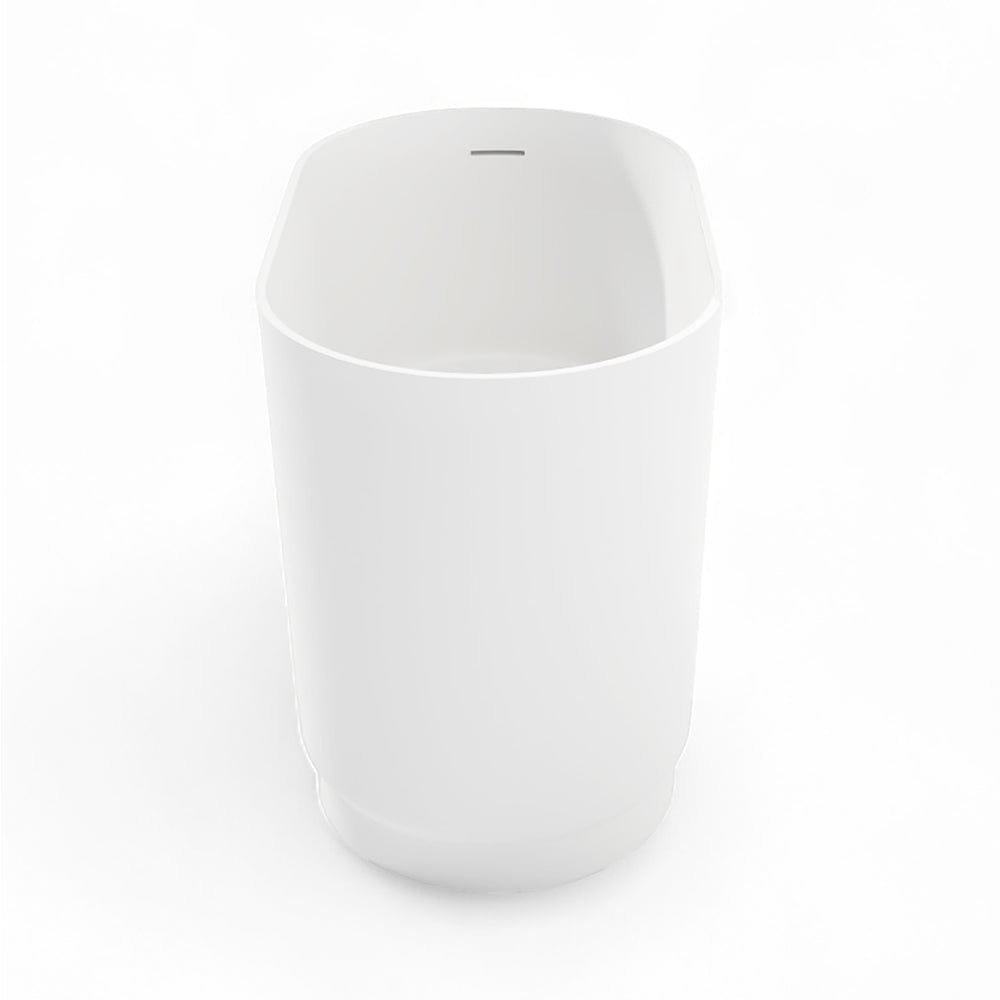 39'' Tatara Freestanding Tub Solid Surface Soaking Bathtub with Seat