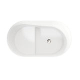 39'' Tatara Freestanding Tub Solid Surface Soaking Bathtub with Seat