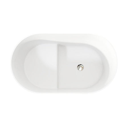 39'' Tatara Freestanding Tub Solid Surface Soaking Bathtub with Seat