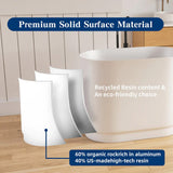 39'' Tatara Freestanding Tub Solid Surface Soaking Bathtub with Seat