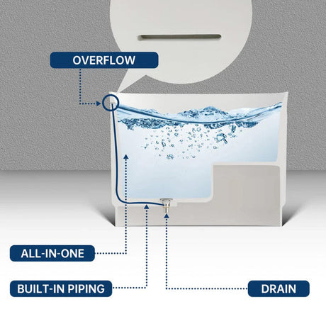 39'' Tatara Freestanding Tub Solid Surface Soaking Bathtub with Seat