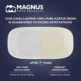 39" Akio Solid Surface Stone Resin Japanese Oval Soaking Bathtub with Integral Seat