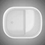 39" Akio Solid Surface Stone Resin Japanese Oval Soaking Bathtub with Integral Seat