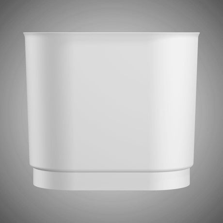 39" Akio Solid Surface Stone Resin Japanese Oval Soaking Bathtub with Integral Seat