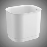 39" Akio Solid Surface Stone Resin Japanese Oval Soaking Bathtub with Integral Seat