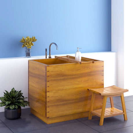 39" Hurley Handcrafted Natural Wood Japanese Soaking Tub
