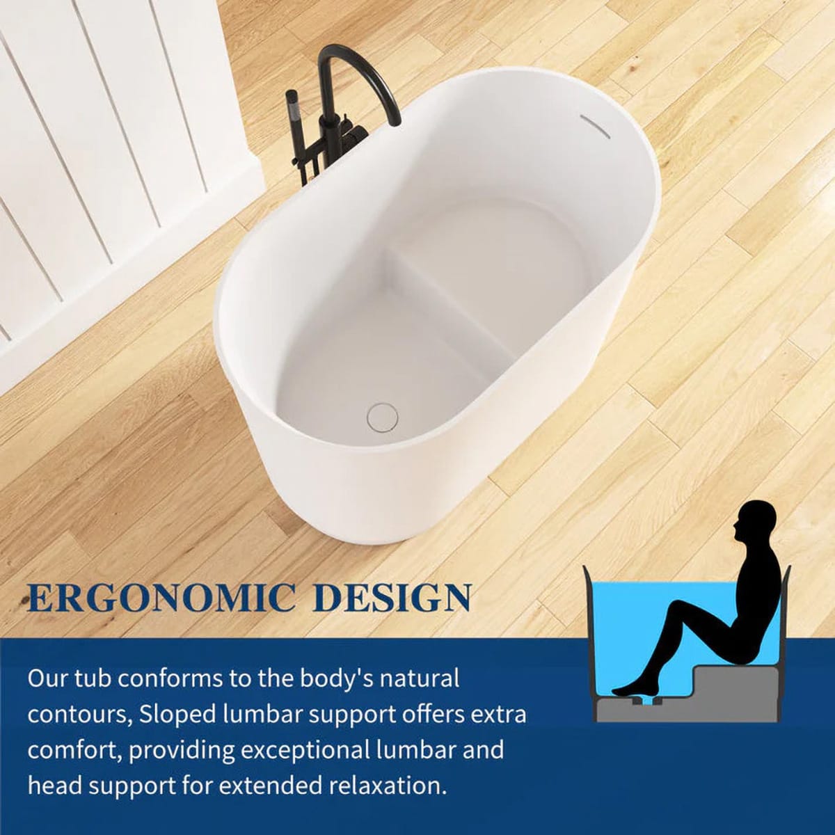 39" Tatara Solid Surface Stone Resin Japanese Soaking Tub