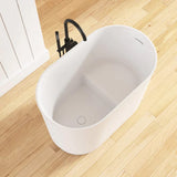 39" Tatara Solid Surface Stone Resin Japanese Soaking Tub