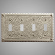 4 Gang Toggle Wall Switch Plate - Hammered Design